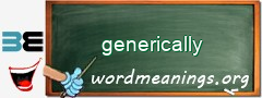 WordMeaning blackboard for generically